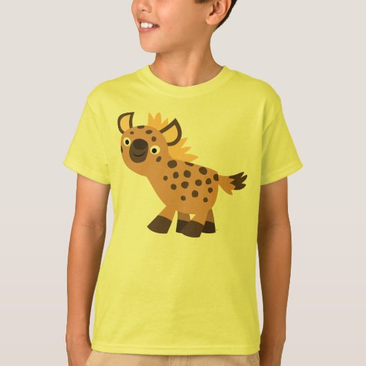 Schattigee Vriendelijke Cartoon Hyena Kinderen T-s T-shirt (Voorkant)