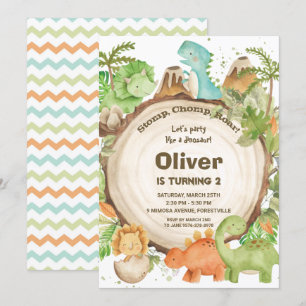 Schattigee Vriendelijke Dinosaur Jongens 1e Verjaa Kaart