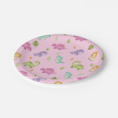 Schattigee Vriendelijke Dinosaurussen Party T-Rex Papieren Bordje (Gekanteld)