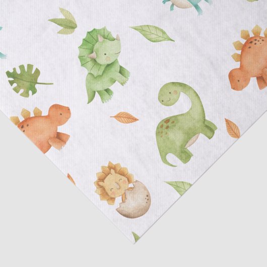 Schattigee Vriendelijke Dinosaurussen T-Rex Decoup Tissuepapier (Detail)