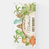 Schattigee vriendelijke Dinosaurussen Verjaardag B Spandoek (Verticaal)