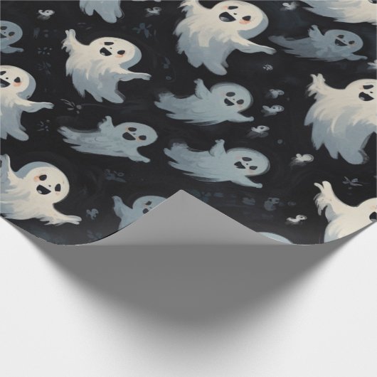 Schattigee vriendelijke geesten | Halloween decora Cadeaupapier (Hoek)