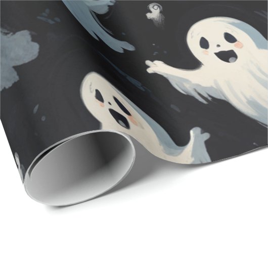 Schattigee vriendelijke geesten | Halloween decora Cadeaupapier (Rol Hoek)