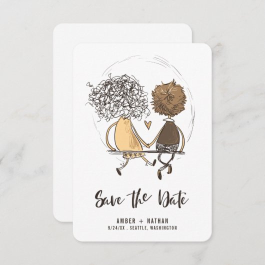 Schattigee Vrienden Minimalist Bewaar de Datum Kaart (Voorkant / Achterkant)