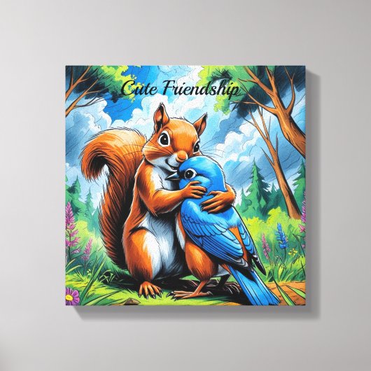 Schattigee vriendschap gestrekte canvas (Voorkant)