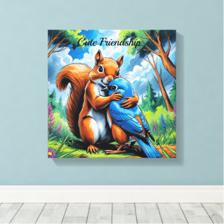 Schattigee vriendschap gestrekte canvas afdruk