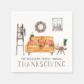 Schattigee Vriendschap Thanksgiving Dinner Party Servet (Voorkant)