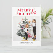 Schattigee Vrolijk & Helder Leuke Kerst Kinder Fot Feestdagenkaart (Staand voorkant)