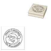 Schattigee Vrolijk Kerstfeest Cartoon Santa Famili Rubberstempel (Gestempeld)