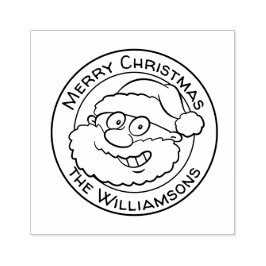 Schattigee Vrolijk Kerstfeest Cartoon Santa Famili Rubberstempel