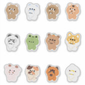 Schattigee vrolijke dieren sticker (Voorkant)