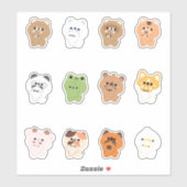 Schattigee vrolijke dieren sticker (Vel)