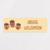 Schattigee vrolijke eikels zingen cartoon geperson labels (Design 2)