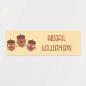 Schattigee vrolijke eikels zingen cartoon geperson labels (Design 1)