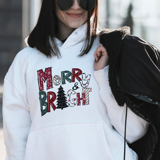 Schattigee vrolijke en heldere kleurrijke kerstvro hoodie