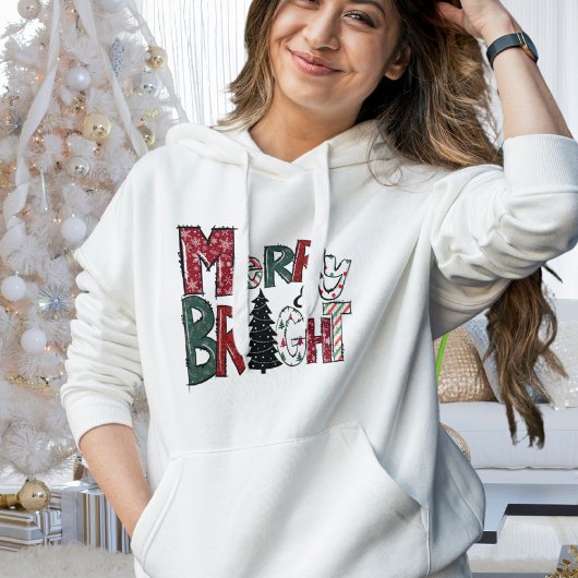 Schattigee vrolijke en heldere kleurrijke kerstvro hoodie