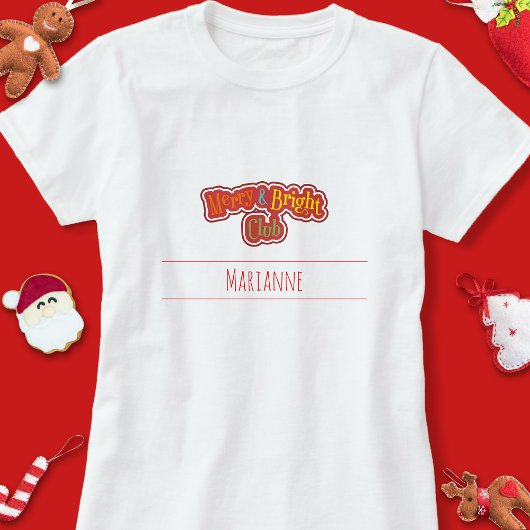 Schattigee vrolijke en lichte club familie kerstpy t-shirt