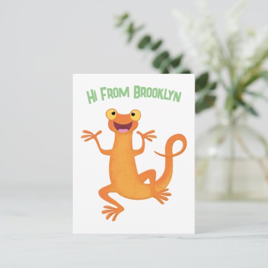 Schattigee vrolijke gepersonaliseerde oranje danse briefkaart (Staand voorkant)