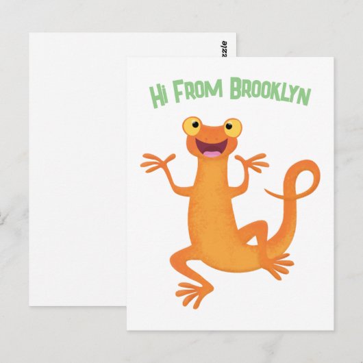 Schattigee vrolijke gepersonaliseerde oranje danse briefkaart (Voorkant / Achterkant)