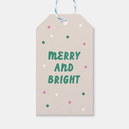 Schattigee vrolijke & heldere Confetti roze vakant Cadeaulabel (Voorkant)