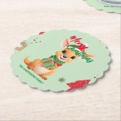 Schattigee vrolijke kerst Baby Kangaroo Santa Scar Kartonnen Onderzetters (Gekanteld)