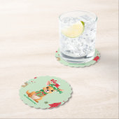 Schattigee vrolijke kerst Baby Kangaroo Santa Scar Kartonnen Onderzetters (Insitu)