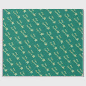 Schattigee vrolijke kerst beige en groen cadeaupapier (Vlak)