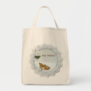 Schattigee vrolijke kerst boodschappentas! tote bag