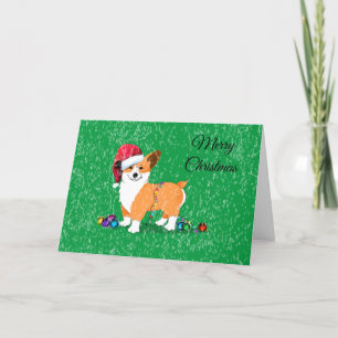 Schattigee vrolijke kerst Corgi Dog Feestdagen Kaart
