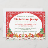 Schattigee vrolijke kerst kabouters business party kaart (Voorkant)