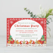 Schattigee vrolijke kerst kabouters business party kaart (Staand voorkant)