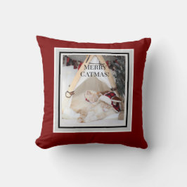 Schattigee vrolijke kerst Katten slapen kerst Kussen