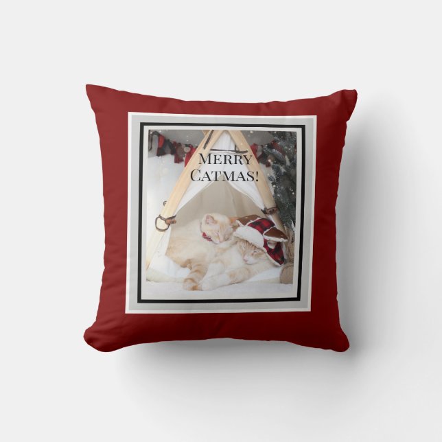 Schattigee vrolijke kerst Katten slapen kerst Kussen (Voorkant)