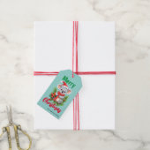 Schattigee vrolijke kerst Koala Santa rood en groe Cadeaulabel (Met Touw)