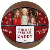 Schattigee vrolijke kerst papa familiefoto basketbal (Voorkant)