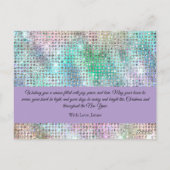 Schattigee vrolijke kerst pastel sneeuwman glitter briefkaart (Achterkant)