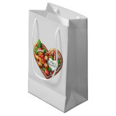 Schattigee vrolijke kerst peperkoek man hart klein cadeauzakje (Voorkant Gekanteld)