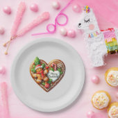 Schattigee vrolijke kerst peperkoek man hart papieren bordje (Feest)