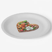 Schattigee vrolijke kerst peperkoek man hart papieren bordje (Gekanteld)