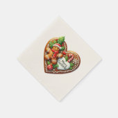 Schattigee vrolijke kerst peperkoek man hart servet (Hoek)