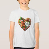 Schattigee vrolijke kerst peperkoek man hart Tri-Blend shirt (Voorkant)