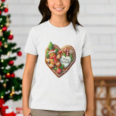 Schattigee vrolijke kerst peperkoek man hart Tri-Blend shirt