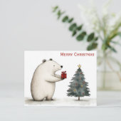Schattigee vrolijke kerst Polar Beer grillig Briefkaart (Staand voorkant)