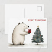 Schattigee vrolijke kerst Polar Beer grillig Briefkaart (Voorkant / Achterkant)