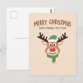Schattigee vrolijke kerst rendier Kaart (Voorkant / Achterkant)