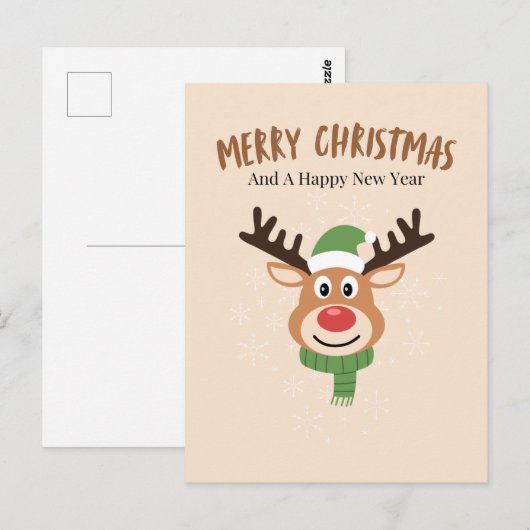 Schattigee vrolijke kerst rendier Kaart (Voorkant / Achterkant)