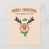 Schattigee vrolijke kerst rendier Kaart (Voorkant)
