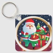 "Schattigee vrolijke kerst Sleutelhanger – feestel (Voorkant)