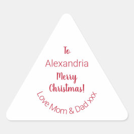 Schattigee vrolijke kerst van mama en papa Minimal Sticker