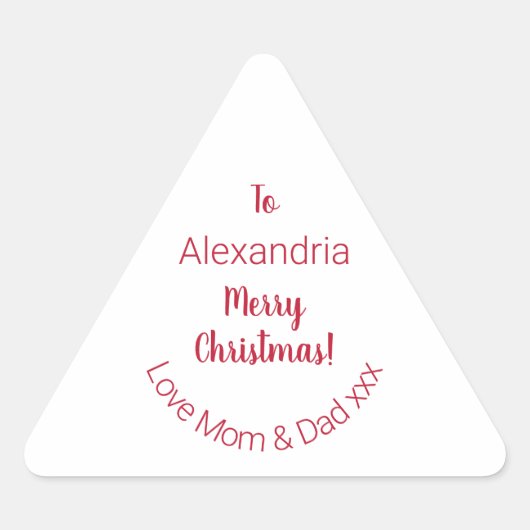 Schattigee vrolijke kerst van mama en papa Minimal Sticker (Voorkant)